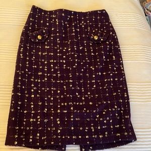Milly New York Purple & Gold Tweed Skirt - Worn Once